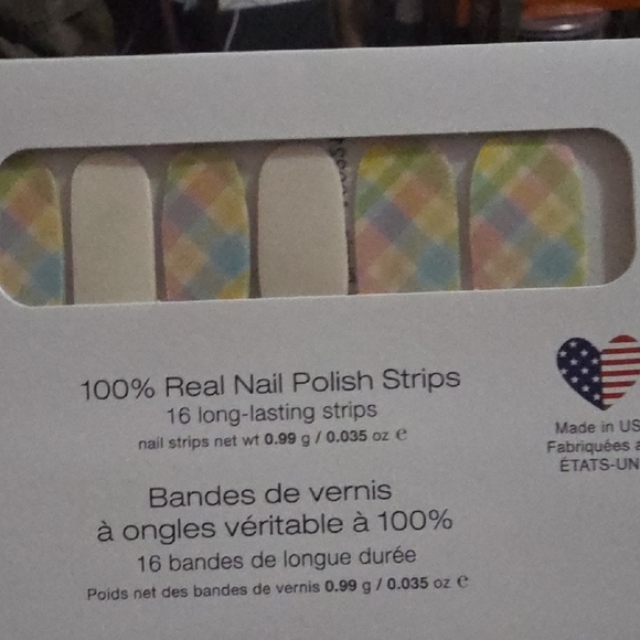 Other - Multicolor Pastel Plaid Nail Polish Strips - Real Nail Strips